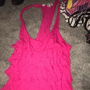 Pink tank top with ruffles!